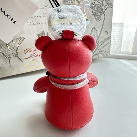 Coach Red Leather Bear Bag Charm Collectable Style CP369 - Picture 4 of 11